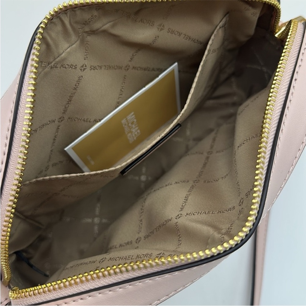 Michael Kors Jet Set Large Ombré Signature LogoEast West Crossbody Powder Blush - Picture 11 of 12